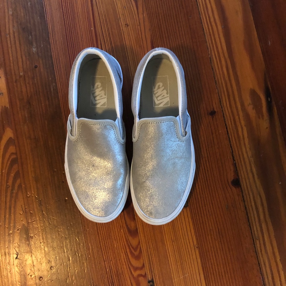 Silver Vans Slip Ons size 7